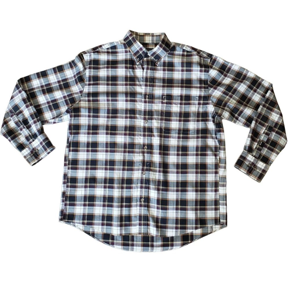 Men's Cabela's Long Sleeved Button Down Shirt Long Sleeves Size L 100 % Cotton